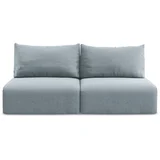 Plava baršunasti sklopiva/s prostorom za odlaganje sofa 216 cm Kalena –