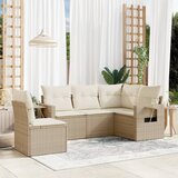  5-dijelni vrtni set sofa s jastucima bež od poliratana | shoptok.hr