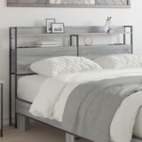 vidaXL Skladiščni naslon Siva sonoma 160 cm Konstruiran les | Shoptok.si