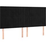 Maison Chic Posteljno vzglavje - Vzglavna omarica 4 kosa črn 100x5x78/88 cm žamet, (22077605) Cene