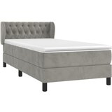 Box spring krevet s madracem svjetlosivi 90x190 cm baršunasti | shoptok.hr