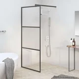 za tuš 80x195 cm delno motno ESG steklo črna