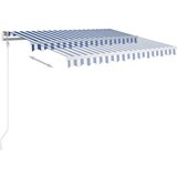 vidaXL Ročno zložljiva tenda s stebrički 3x2,5 m modra in bela | Shoptok.si