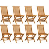 The Living Store Zložljivi vrtni stoli 8 kosov trdna tikovina - Zložljiv Stol, (21475806) | Shoptok.si