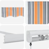 vidaXL Ročna retraktibilna tenda večbarvna črtasta 500x300 cm | Shoptok.si