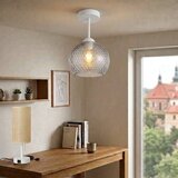 Brilagi LED plafonski luster R GLASS 1xE27/60W/230V pr. 18 cm bela/dimna siva Slike