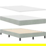 vidaXL Krevet s box springom s madracem & LED svjetlom svjetlosiva 120x190 cm baršun | shoptok.hr
