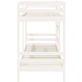  Krevet na kat bijeli 90 x 200 cm od masivne borovine | shoptok.hr