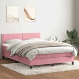  Krevet s oprugama i madracem ružičasti 160x210 cm baršunasti | shoptok.hr