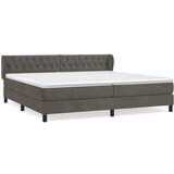  Box spring postelja z vzmetnico temno siva 200x200 cm žamet, (20789018) | Shoptok.si