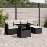 vidaXL 6-dijelni set vrtnih sofa s jastucima crni od poliratana | shoptok.hr