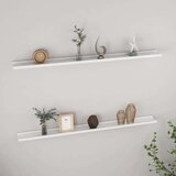 vidaXL Stenska polica 2 kosa visok sijaj bela 115x9x3 cm, (20620896) | Shoptok.si