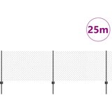  Ograda od lančanih veza s postom 25 x 0,8 m Siva Mreža | shoptok.hr