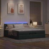 vidaXL Otomanski posteljni okvir z vzmetnicami siv 200x200 cm blago | Shoptok.si