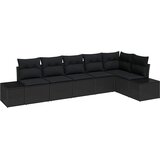  Sjedeća garnitura za vrt 6 kom. Crna poliratan 184 x 62 x 85 cm | shoptok.hr