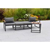 Gardenson VRTNI SET LINDOS aluminij barve grafita, siva, naravne barve | Shoptok.si