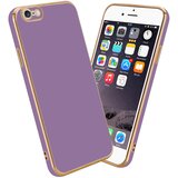 Cadorabo Ohišje, združljiv z Apple v sijajnem vijoličnem - zlati - zaščitni pokrov iz fleksibilnega silikona TPU in z zaščito pred kamero, (20596862) | Shoptok.si