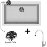  Sudoper Elleci Quadra 130 + slavina C01 Bianco + ispirač čaša | shoptok.hr