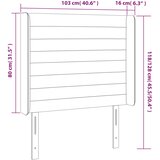  LED uzglavlje crno 103x16x118/128 cm baršunasto | shoptok.hr