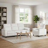  Set sofe 2 pcs Bijela Tkanina - Bijela 1 sjedalo + trosjed | shoptok.hr
