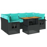 vidaXL Vrtna garnitura - 7-dijelni set vrtnih sofa od poliratana s jastucima crni - Crna sa spremištem 1 | shoptok.hr