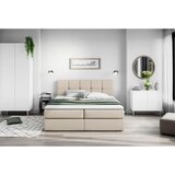 Livetastic POSTELJA Z VZMETNICO 200 cm x 220 cm , les, tekstil, leseni material krem barve | Shoptok.si