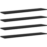 Police za knjige 4 pcs Crna 100 x 20 x 1,5 cm Konstruirano drvo | shoptok.hr