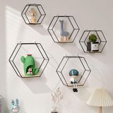 SHUESS 5x šesterokotna kovinska stenska polica | Shoptok.si