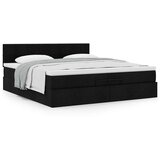 vidaXL Otomanski posteljni okvir z vzmetnico črn 200x200 cm blago | Shoptok.si