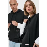 Karl Lagerfeld Dukserica x Cara Delevingne unisex, boja: crna, s kapuljačom, s aplikacijom