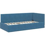  Kutni okvir kreveta s uzglavljem Plava 90 cm x 200 cm Baršun | shoptok.hr