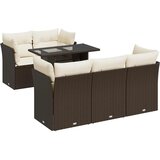  6-dijelni set vrtnih sofa od poliratana s jastucima smeđi | shoptok.hr