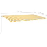 vidaXL tenda na ručno uvlačenje 600 x 350 cm žuto-bijela | shoptok.hr