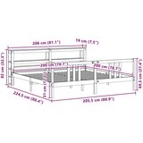 vidaXL Okvir kreveta s uzglavljem 200 x 200 cm od masivne borovine | shoptok.hr