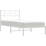  Metalni okvir krevet bez madraca s uzglavljem bijeli 75x190 cm | Eponuda.com