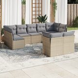  9-dijelni set vrtnih sofa s jastucima bež od poliratana | shoptok.hr