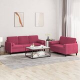  2-dijelni set sofa s jastucima crvena boja vina baršunasti | shoptok.hr