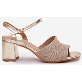Boto Women's Sandals With Block Heel Gold Sarena | shoptok.hr