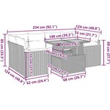 vidaXL 6-dijelni set vrtnih sofa s jastucima crni od poliratana bagrem | shoptok.hr