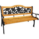  Vrtna drvena klupa s motivom ruža - 125 cm Slike