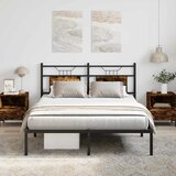 Maison Chic Posteljni okvir - Dvoposteljna postelja - Zakonska postelja brez vzmetnice hrast 137x190 cm inženirski les-J11956, (21770221) | Shoptok.si