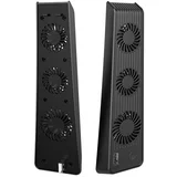 NOBRAND PS5 mainframe hladilni ventilator, PS5 hladilni ventilator, z zunanjim, USB priključkom in 3 ventilatorji, nadzor temperature za PS5, črna, (21873168)