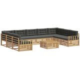 vidaXL Zunanja garnitura za sedenje z blazino 10 pcs Bela in antracit, (5000271038) | Shoptok.si