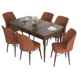 Hanah home eva - baroque, tile red baroquetile red extendable dining table & chairs set (7 pieces) | Eponuda.com