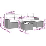  6-dijelni set vrtnih sofa s jastucima crni od poliratana | shoptok.hr