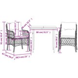  3-dijelni bistro set s jastucima crni od poliratana | shoptok.hr