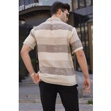 Madmext Men's Brown Short Sleeve Jacquard Shirt 5590 cene