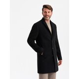 Ombre Single-breasted long men's suit style coat - black | Shoptok.si
