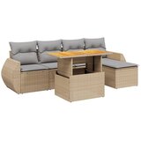 vidaXL 6-dijelni set vrtnih sofa s jastucima bež od poliratana | shoptok.hr