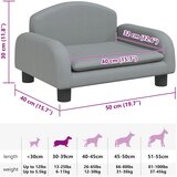  Krevet za pse svjetlosivi 50x40x30 cm od tkanine | shoptok.hr